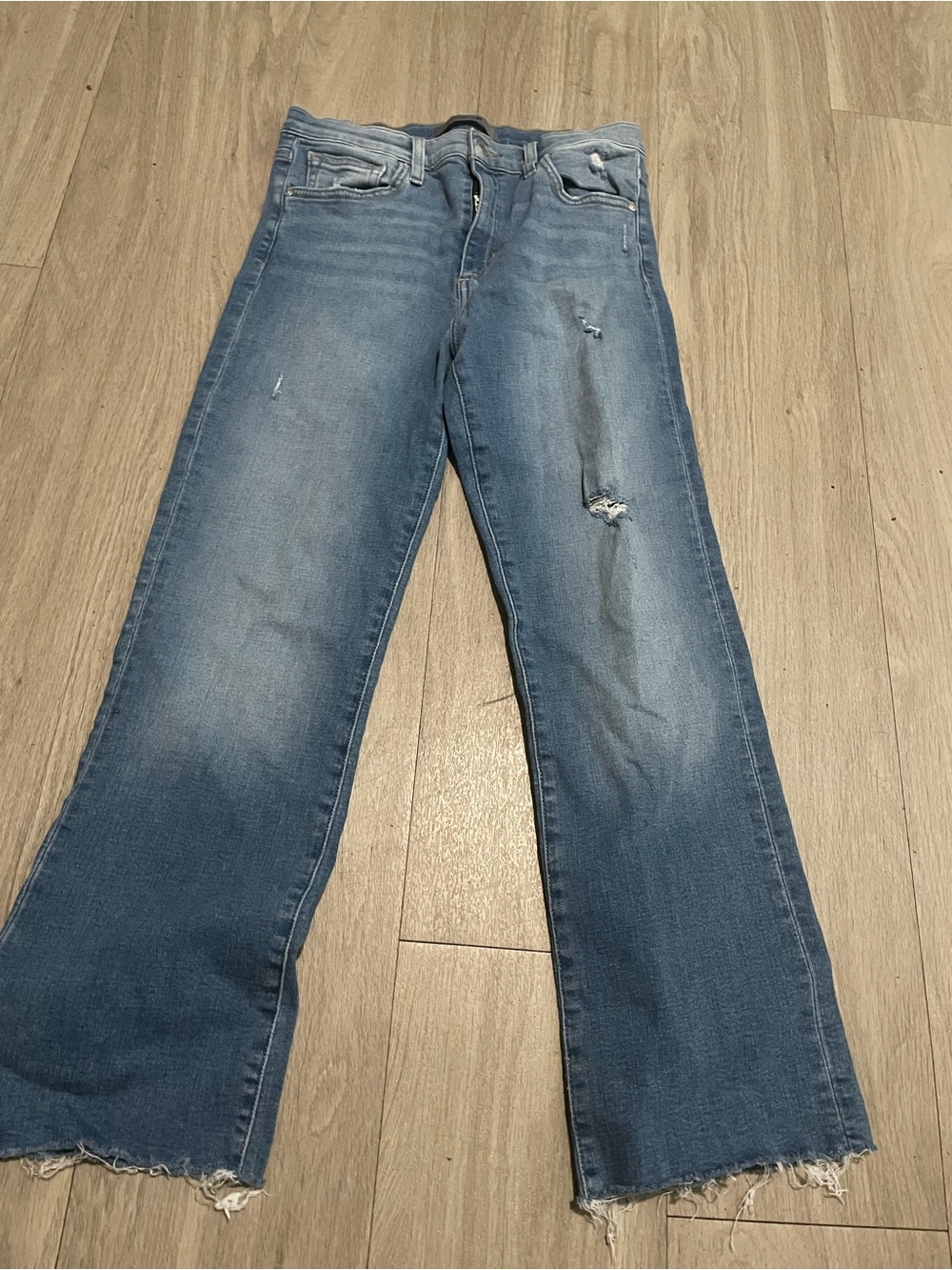 Joe's Jeans Women's Light Blue Wide Leg Distressed Jeans